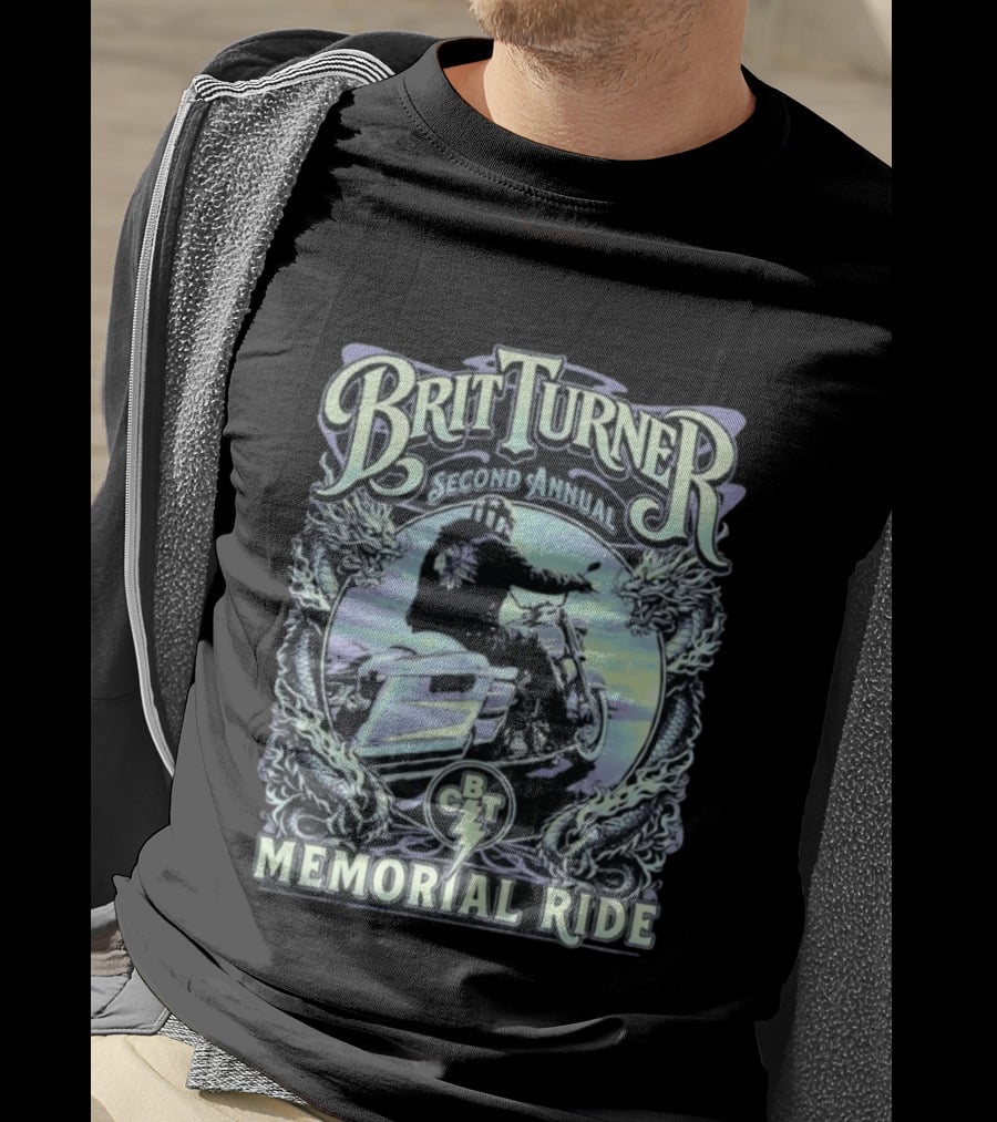 Brit Turner Second Annual Memorial Ride May 16th 2026 Dragon's Tail Motorcycle Event BCT T-Shirt