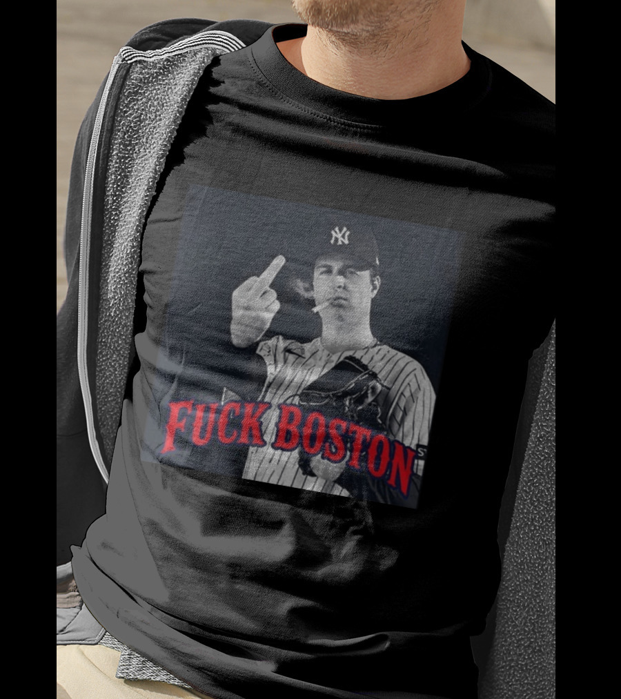 Cam Schlittler The Fuck Yankees Fuck Boston Meme Yankees Player Middle Finger Yankee Cap T-Shirt
