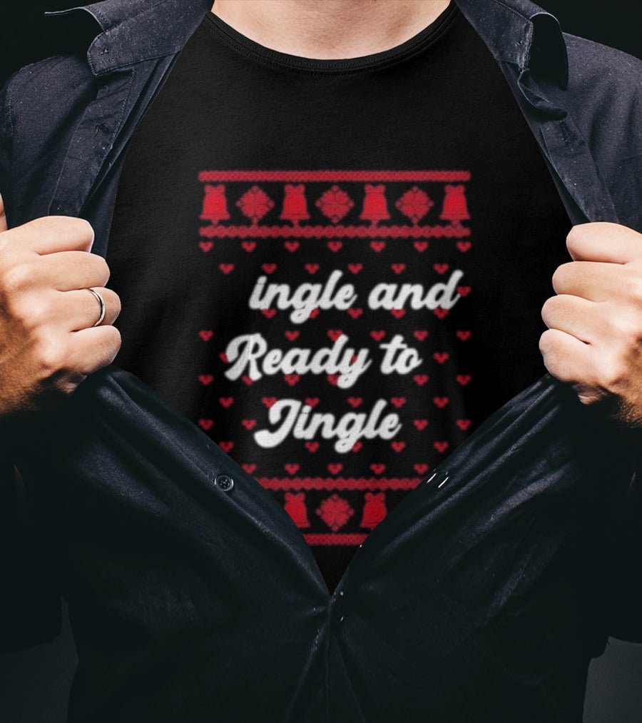 Single And Ready To Jingle Ugly Holiday Christmas Bells Hearts T-Shirt