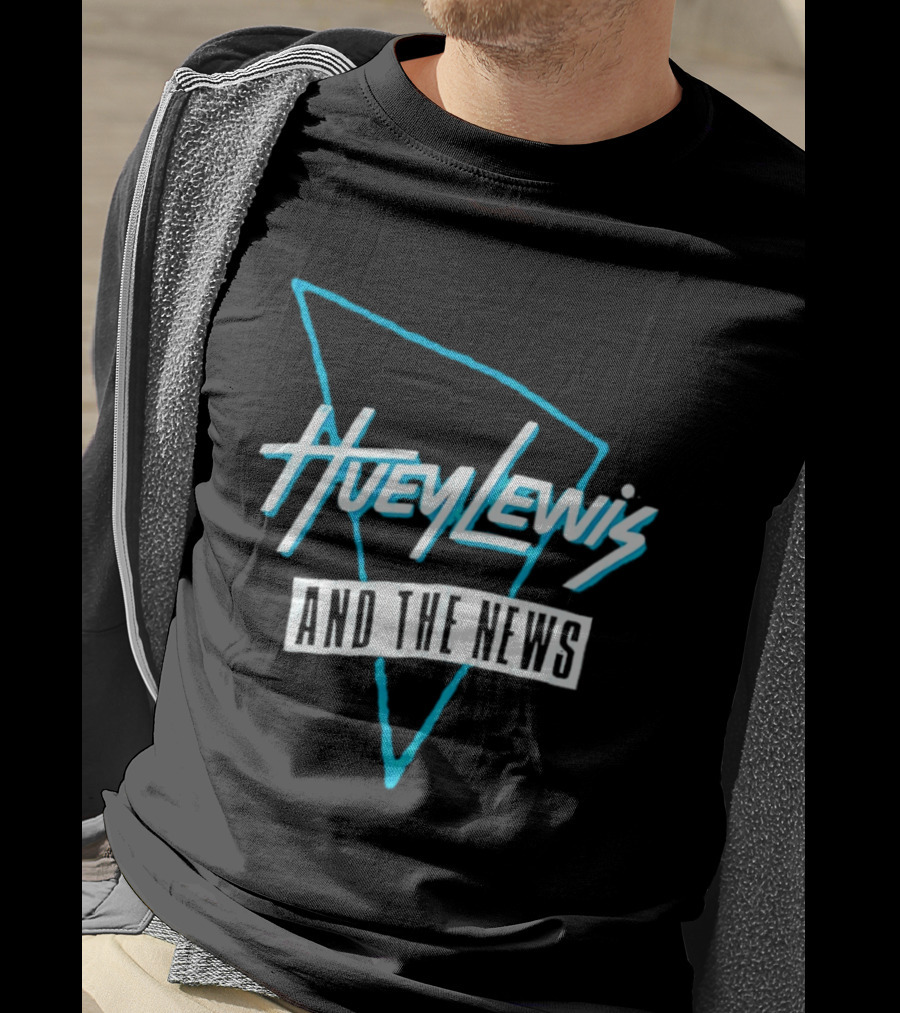 Huey Lewis And The News Retro Logo Triangular T-Shirt