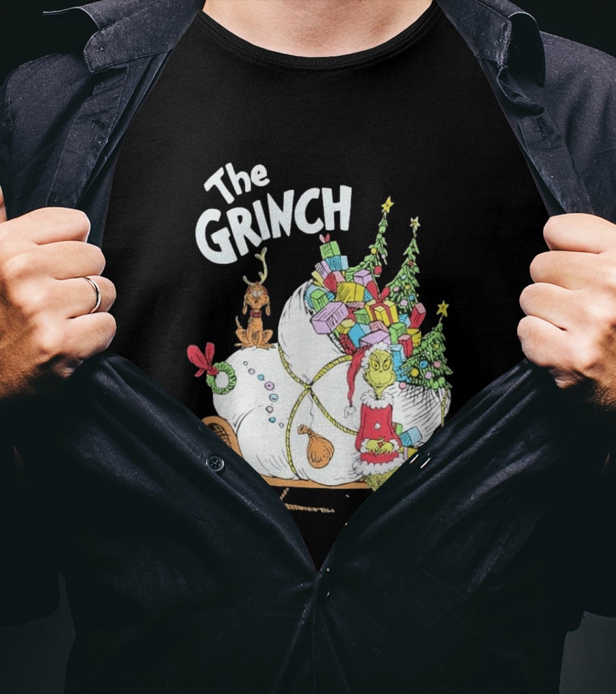 The Grinch Christmas Sleigh With Max And Presents T-Shirt