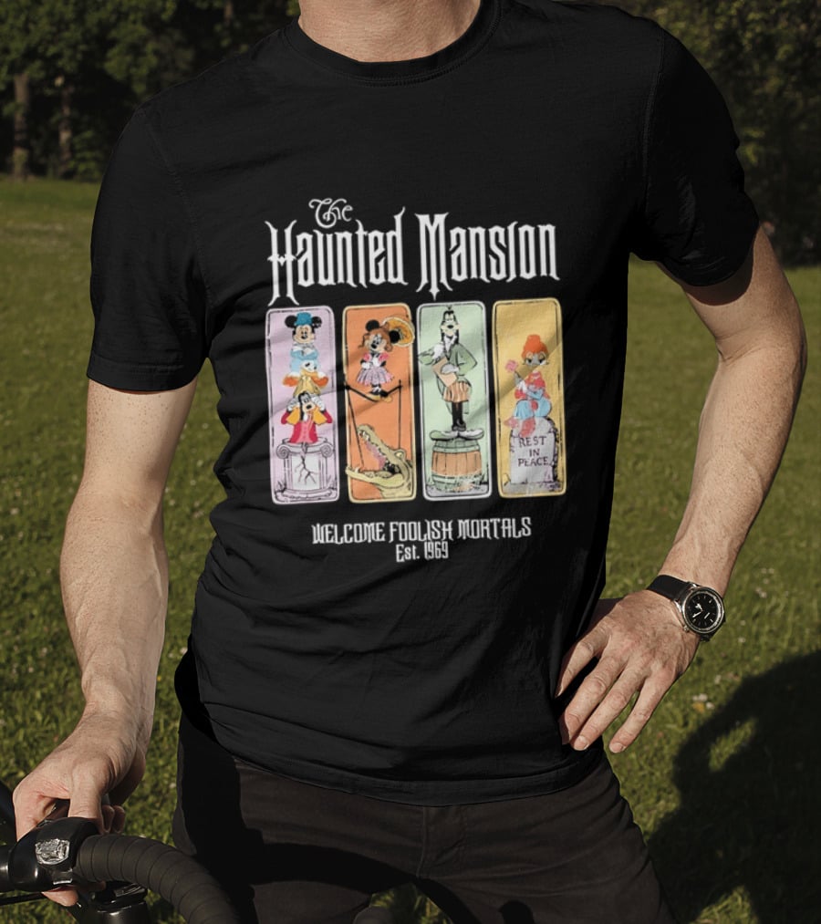 The Haunted Mansion Welcome Foolish Mortals Est 1969 Distressed T-Shirt