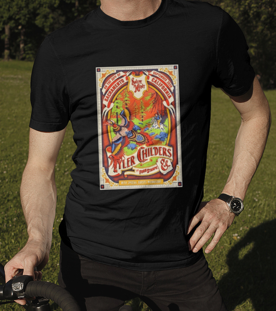 Tyler Childers And The Food Stamps Snipe Hunt Sacramento September 30th 2023 California Concert T-Shirt