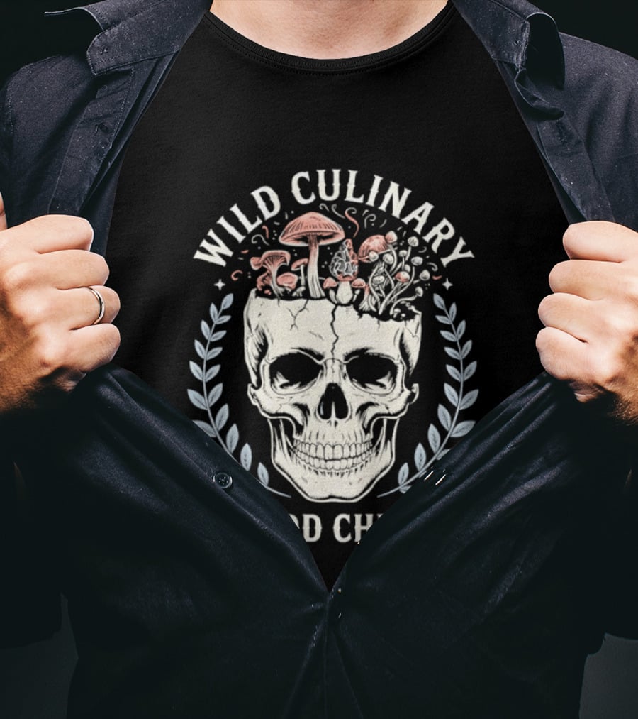 Wild Culinary Odd Chef Skull Mushroom T-Shirt