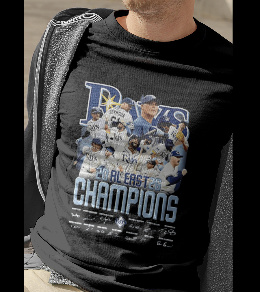 Rays 20 AL East Champions Featuring Seymour Diaz Caminero Aranda Simpson T-Shirt