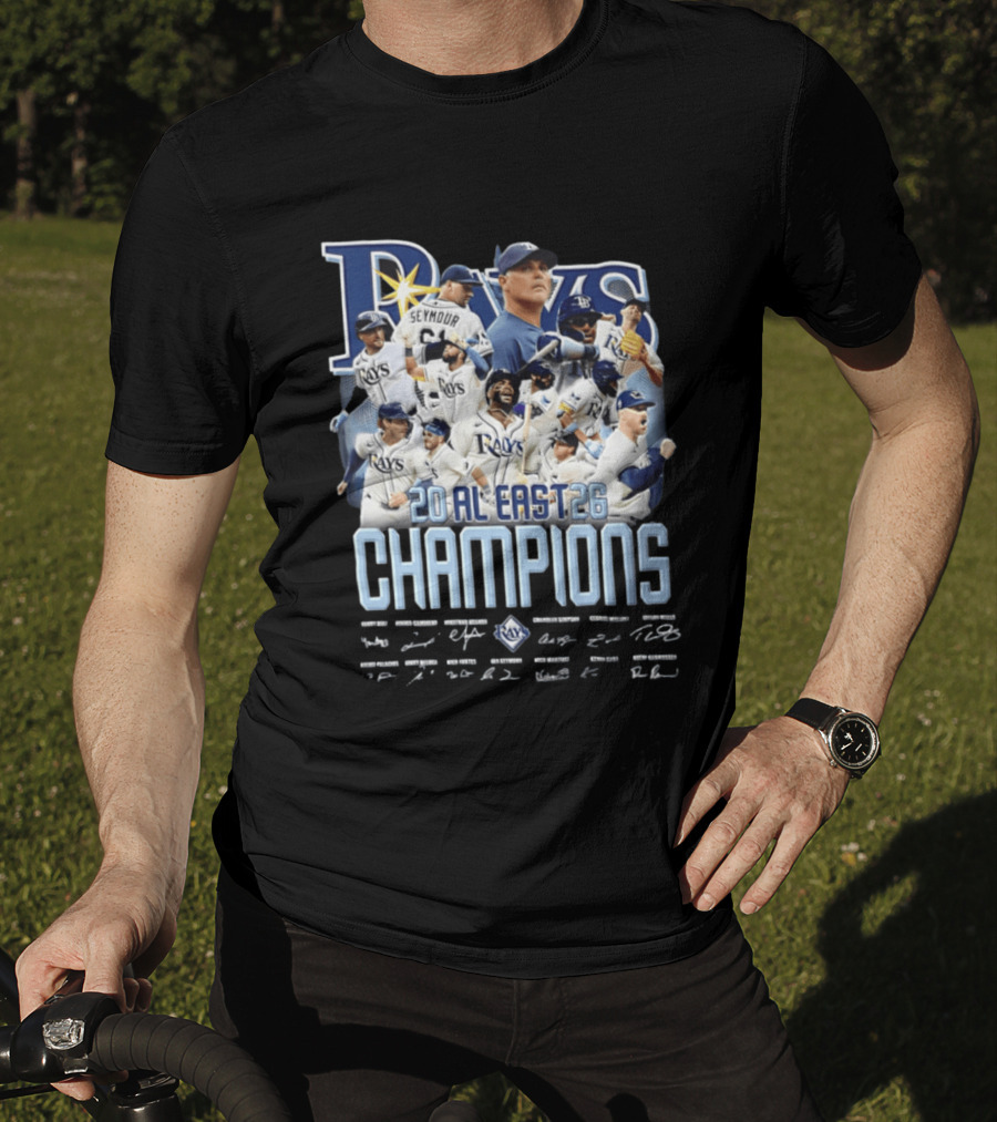 Rays 20 AL East Champions Featuring Seymour Diaz Caminero Aranda Simpson T-Shirt