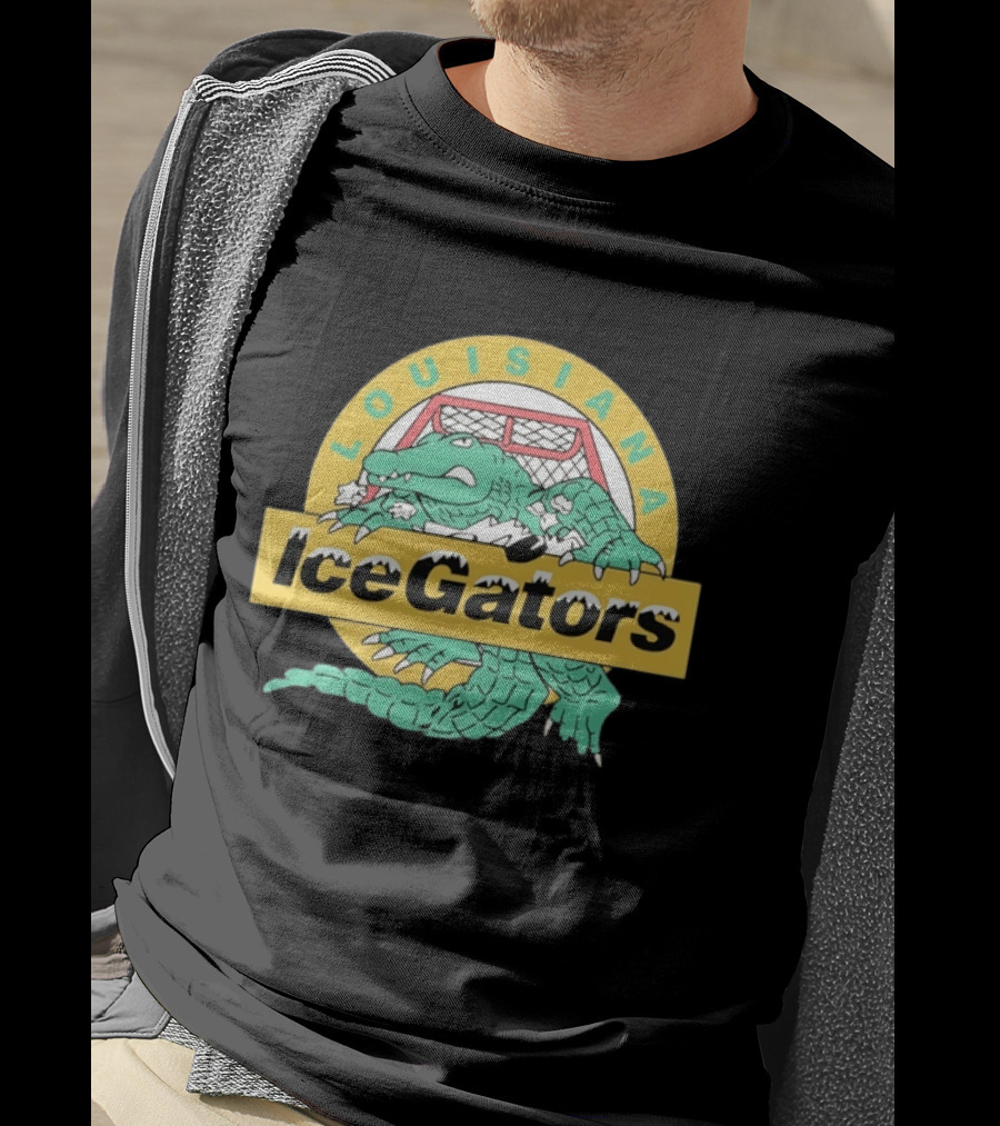 Louisiana IceGators Hockey Team Alligator And Net T-Shirt