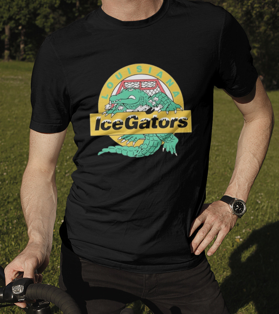 Louisiana IceGators Hockey Team Alligator And Net T-Shirt
