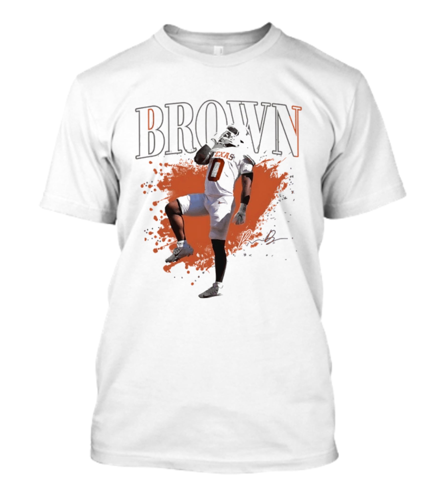 Jahleel Brown Texas Longhorns Number 0 Football Player T-Shirt