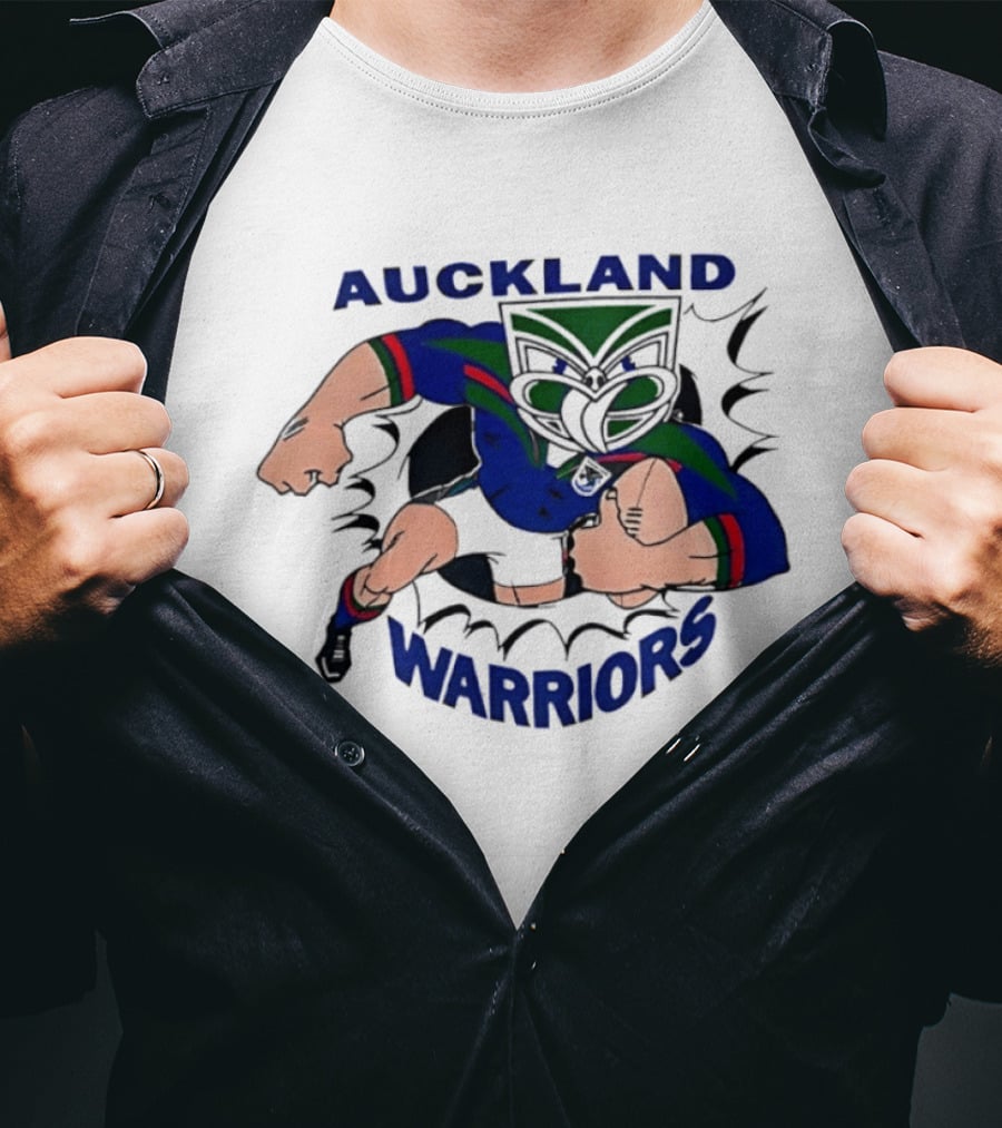Auckland Warriors Rugby League Team Powerful Mascot Action T-Shirt
