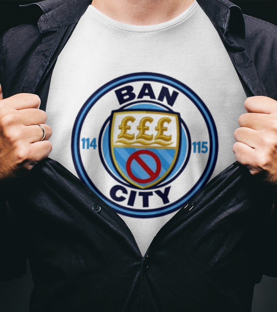 Ban City 114 115 Football Club Premier League Logo Pound Symbol Circle T-Shirt
