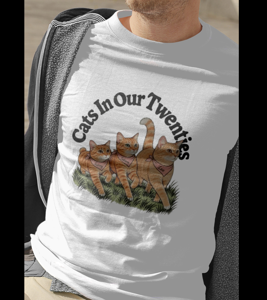 Cats In Our Twenties Sunny Saturn Leo Trio T-Shirt