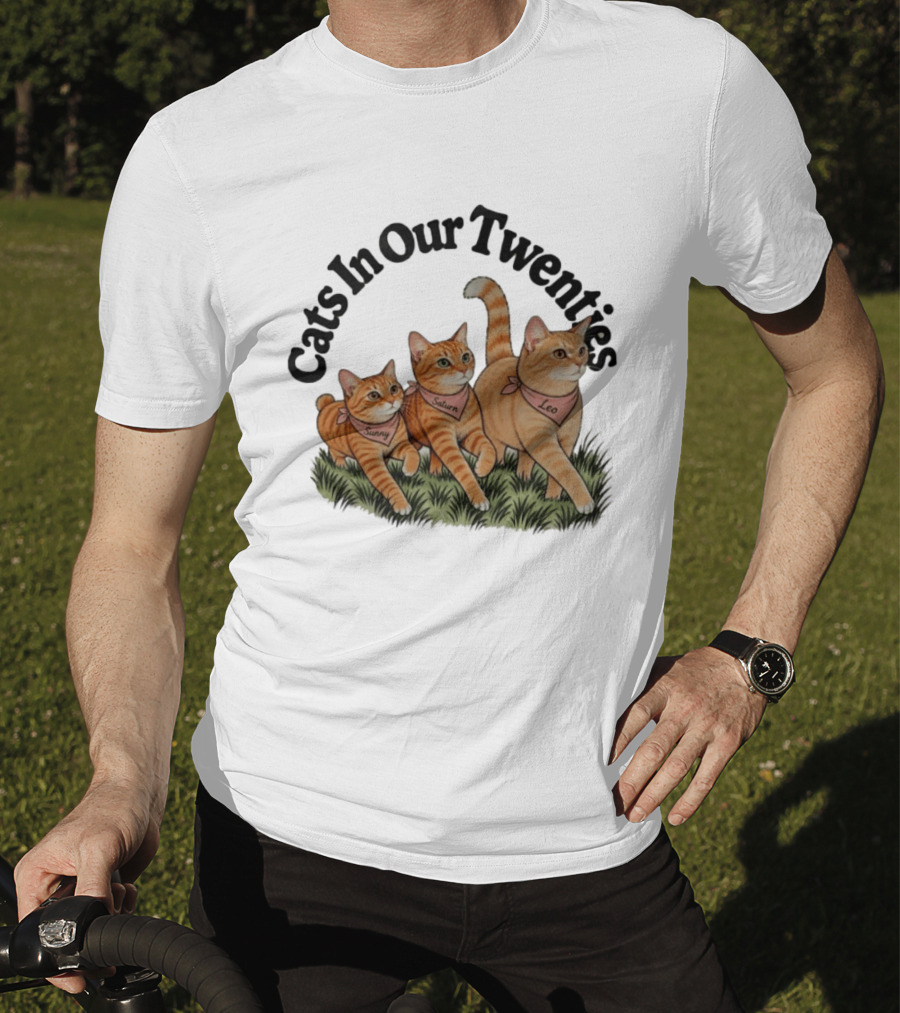 Cats In Our Twenties Sunny Saturn Leo Trio T-Shirt