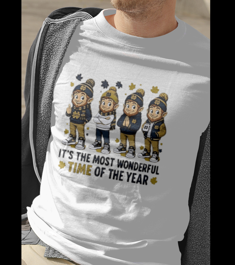 Notre Dame Fighting Irish Elves It's The Most Wonderful Time Of The Year T-Shirt