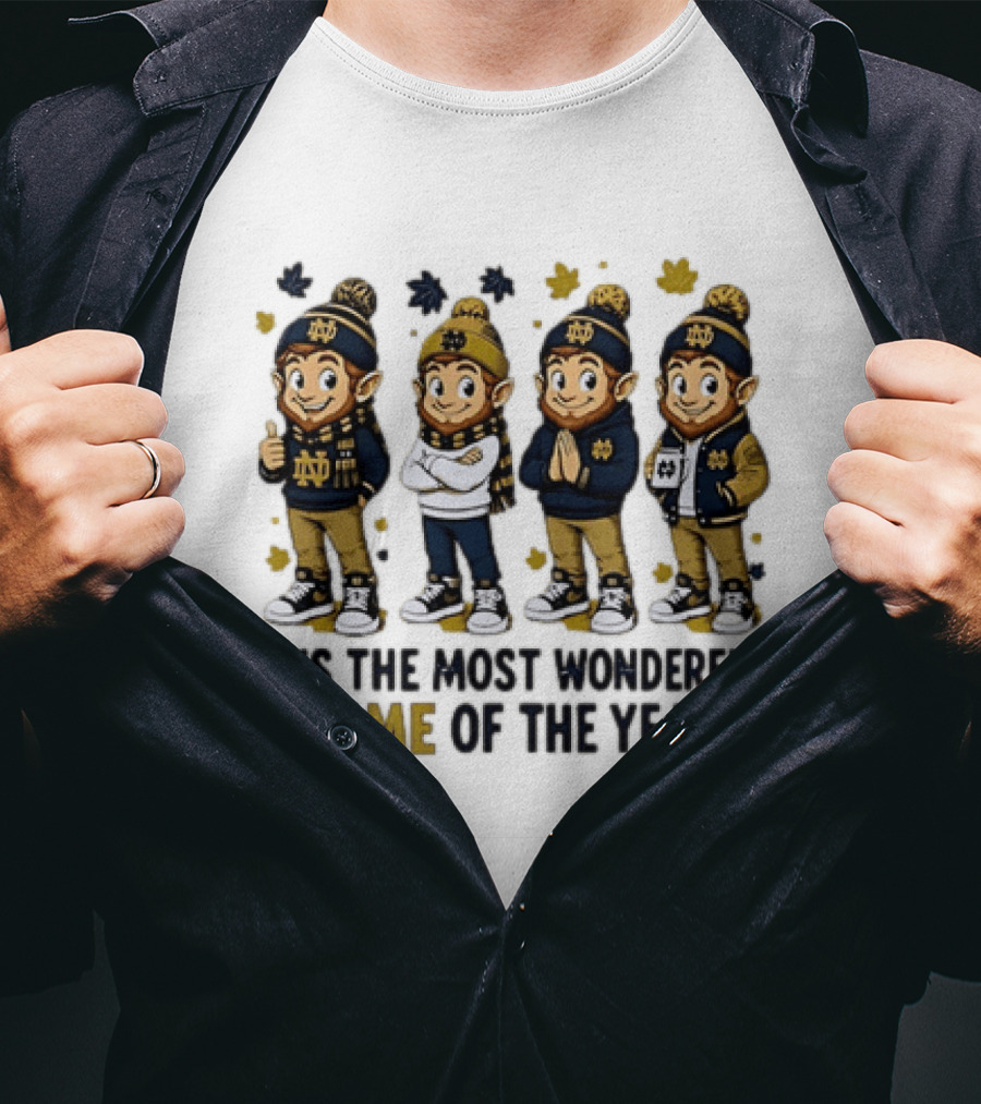 Notre Dame Fighting Irish Elves It's The Most Wonderful Time Of The Year T-Shirt