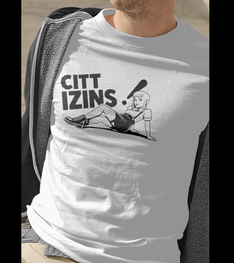 Citt Izins Pin Up Girl Fishnet Punk Style Alternative Fashion T-Shirt