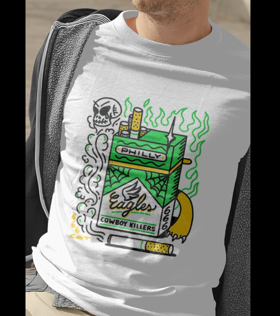 Philly Eagles Cowboy Killers 666 Cigarette Pack T-Shirt