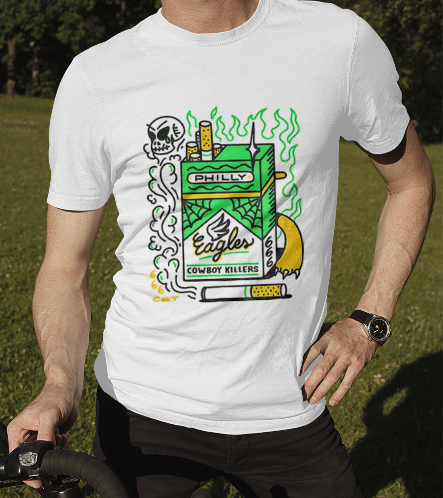 Philly Eagles Cowboy Killers 666 Cigarette Pack T-Shirt