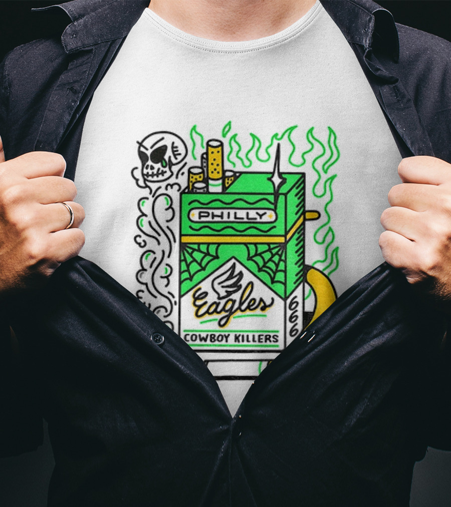 Philly Eagles Cowboy Killers 666 Cigarette Pack T-Shirt