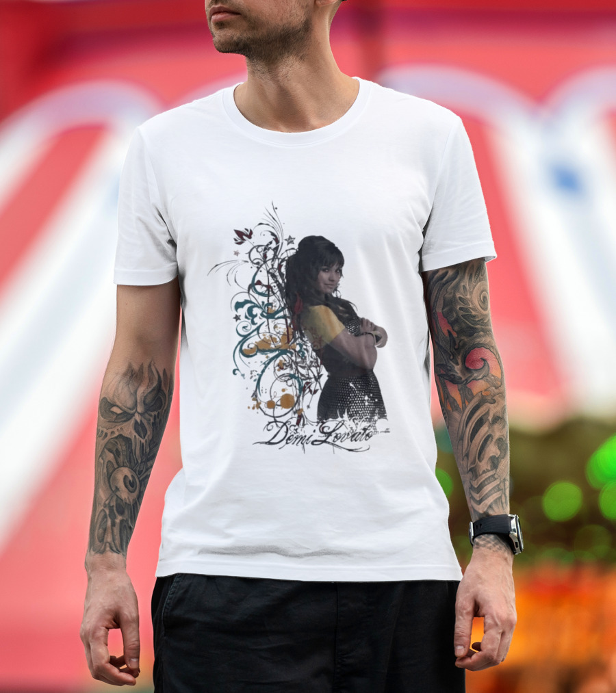Demi Lovato Floral Music Artist Vibrant Pop Star T-Shirt