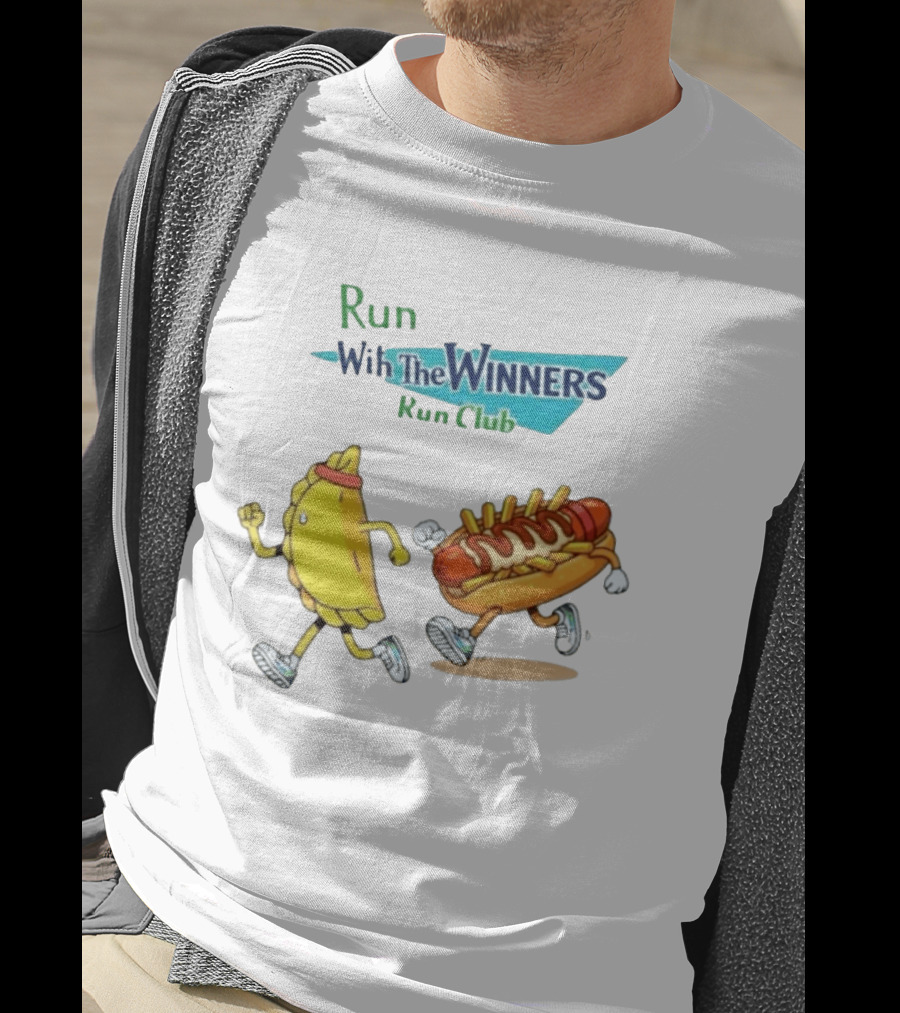 Run With The Winners Run Club Empanada And Hot Dog Race T-Shirt