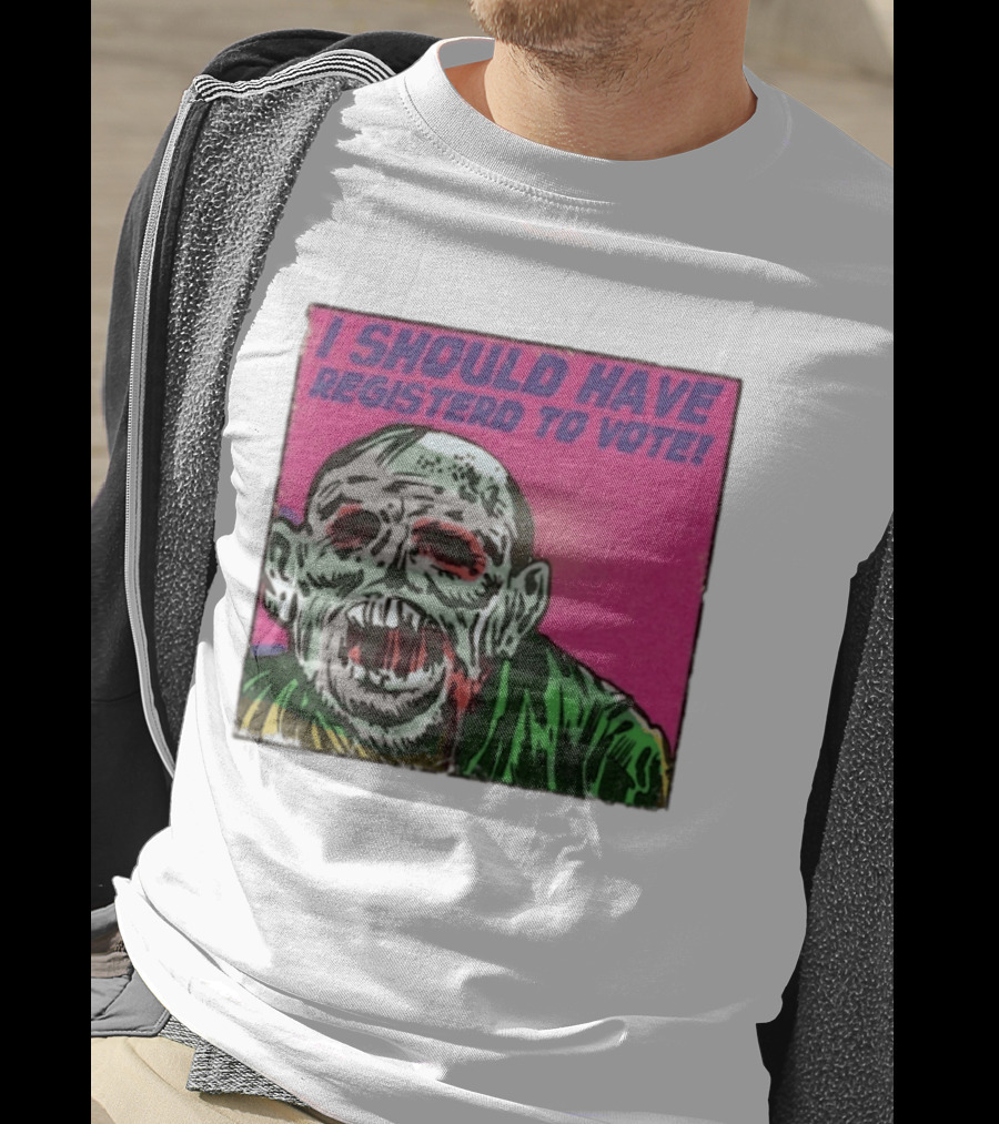 Zombie Meme I Should Have Registered To Vote תובבש Uteזחגרט Zombiebo T-Shirt