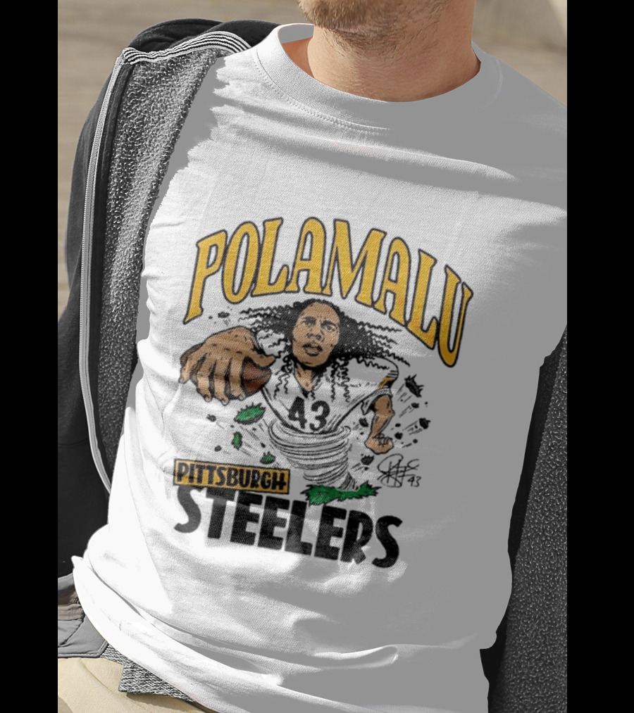 Polamalu Pittsburgh Steelers Caricature Player Number 43 T-Shirt