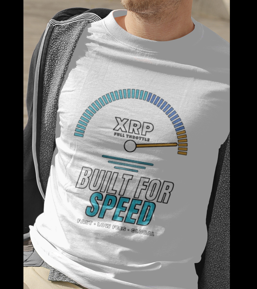 XRP Full Throttle Speedometer Built For Speed Fast Low Fees Global T-Shirt