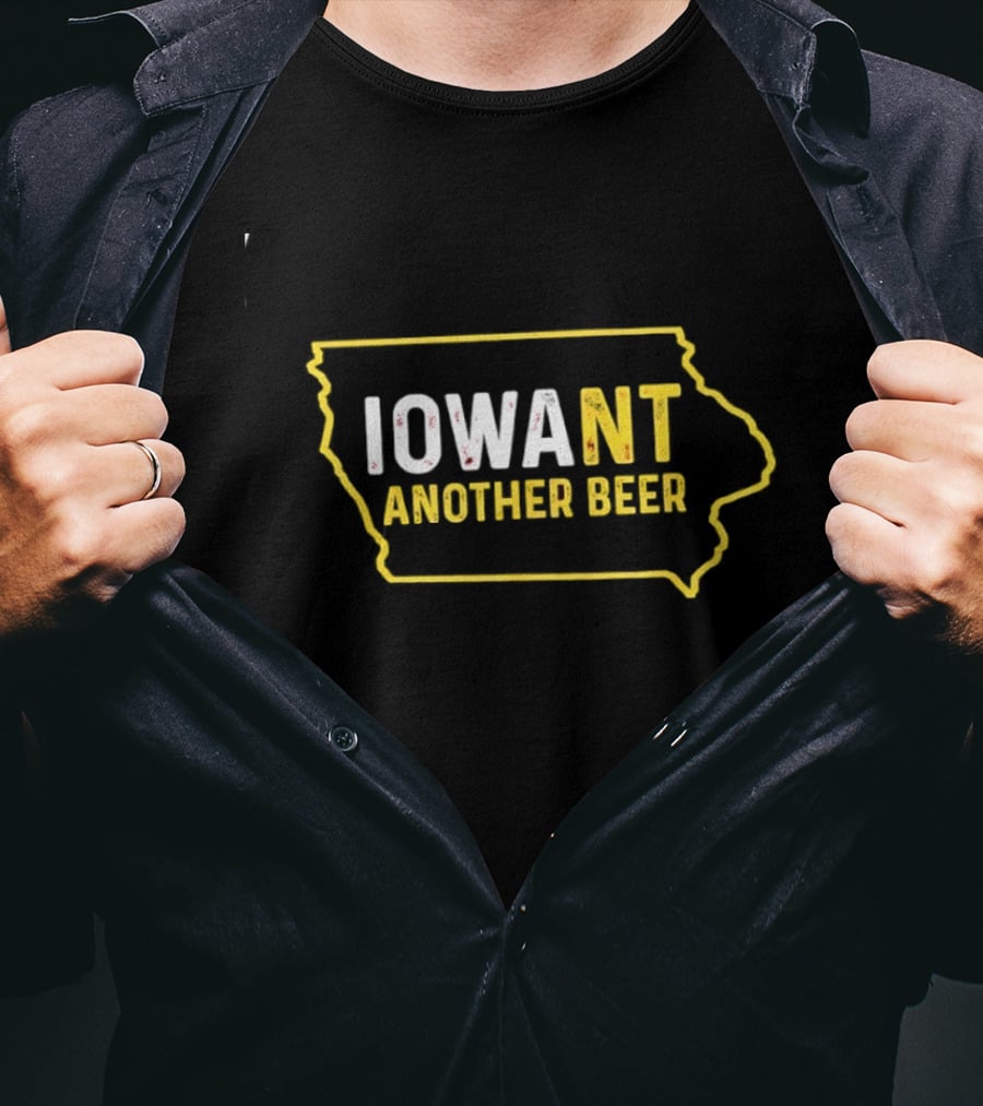 Iowa Map IoWant Another Beer Drinking Fun T-Shirt