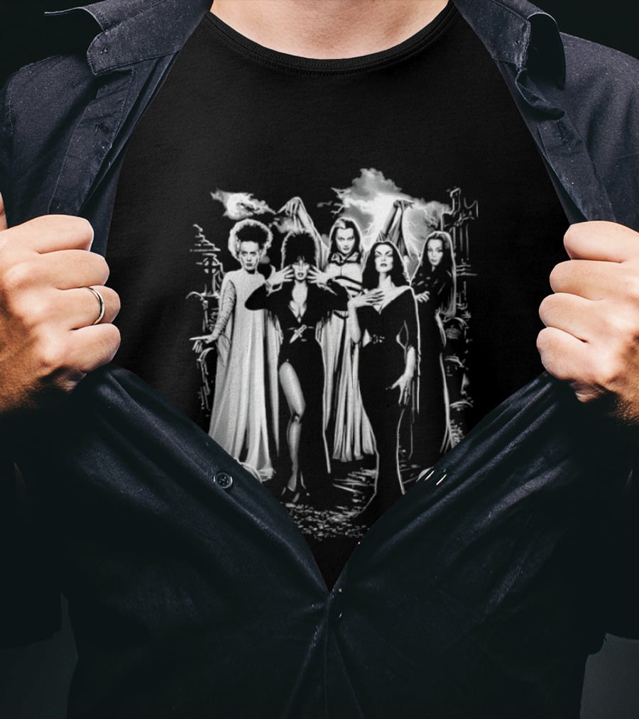 Bride Of Frankenstein Lily Munster Morticia Addams Vampira Gothic Horror T-Shirt