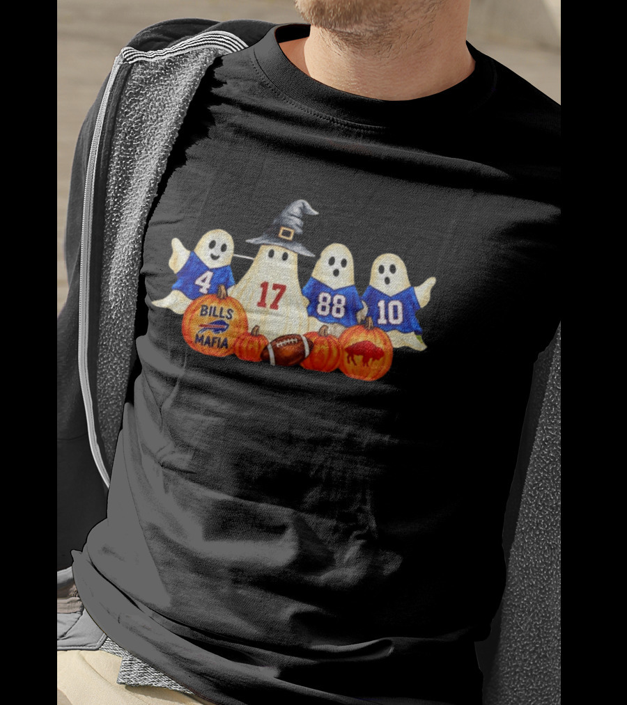 Buffalo Bills Mafia Halloween Ghosts Football 4 17 88 10 T-Shirt