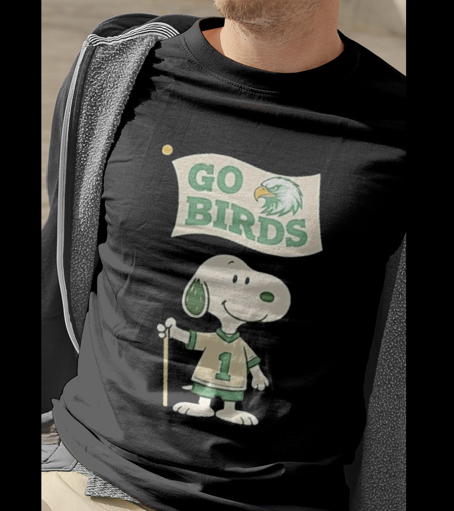 Snoopy Go Birds Philadelphia Eagles Team Spirit T-Shirt