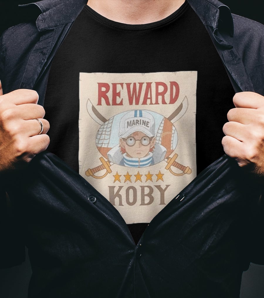 Reward Marine Koby One Piece Anime Five Stars T-Shirt