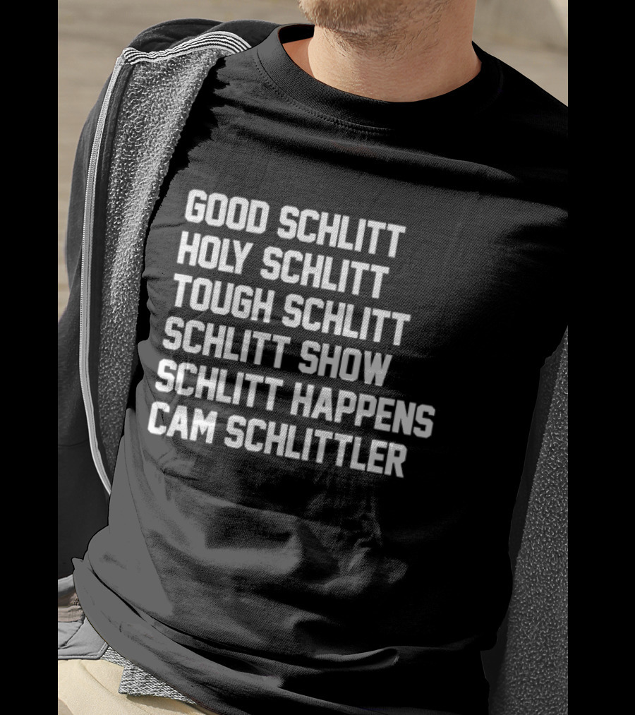 Good Schlitt Holy Schlitt Tough Schlitt Cam Schlittler Yankees MLB Block Lettering T-Shirt