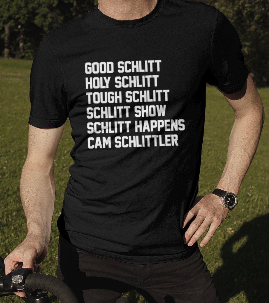 Good Schlitt Holy Schlitt Tough Schlitt Cam Schlittler Yankees MLB Block Lettering T-Shirt