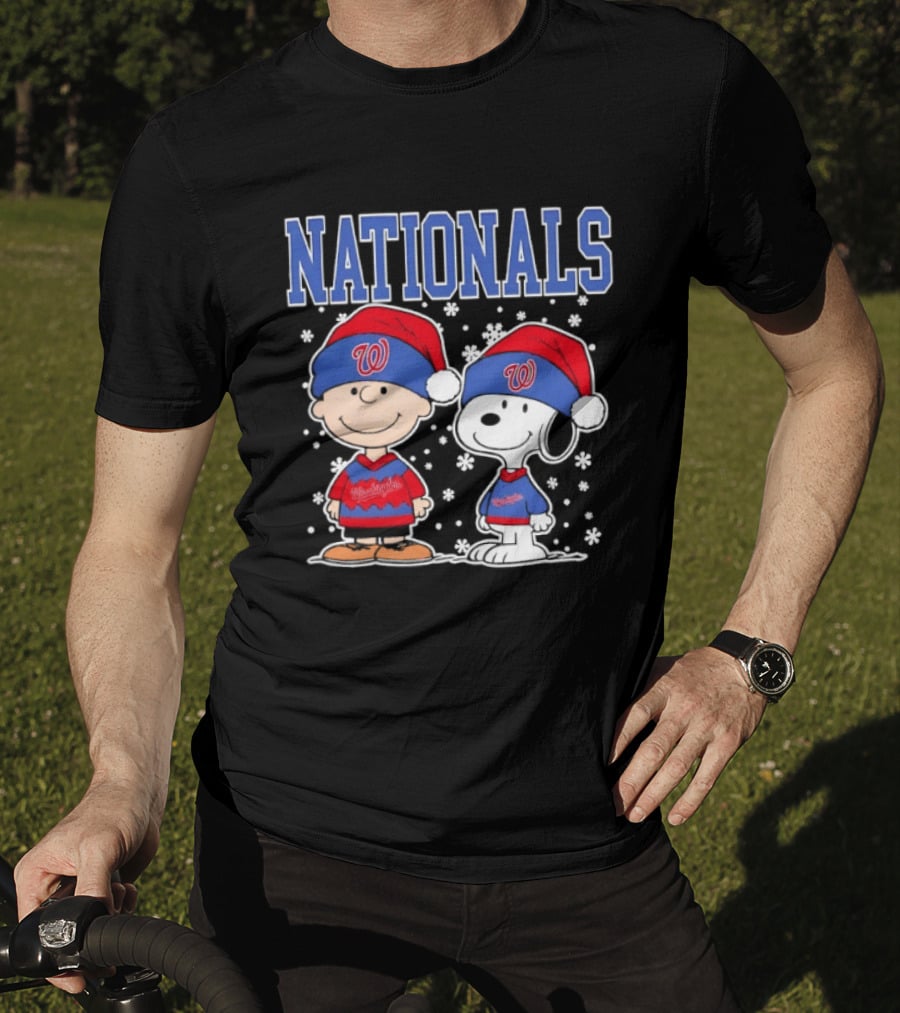 Charlie Brown Snoopy Nationals Christmas Snowflakes T-Shirt