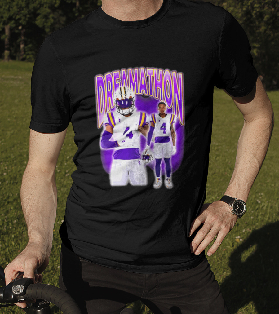 LSU Tigers Dreamathon Gotta Geaux To Work 2 Football 2 Sided T-Shirt