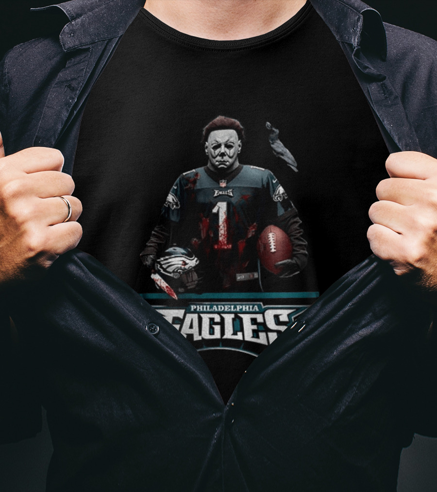 Philadelphia Eagles Michael Myers Halloween 2026 Football Horror T-Shirt