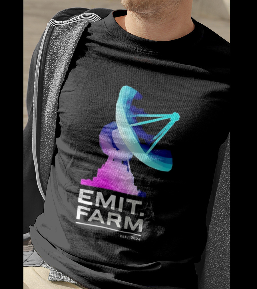 Emit Farm Est 2024 Satellite Dish Radio Telescope Science T-Shirt