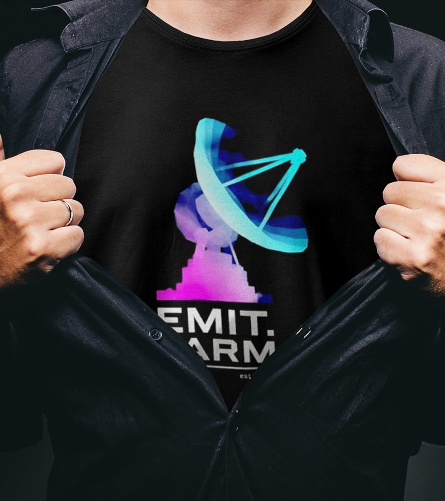 Emit Farm Est 2024 Satellite Dish Radio Telescope Science T-Shirt
