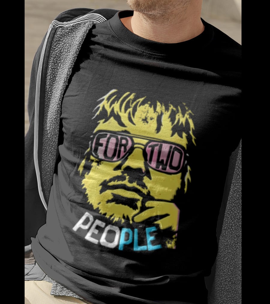 FOR TWO PEOPLE Man Wearing Sunglasses Chin Resting T-Shirt
