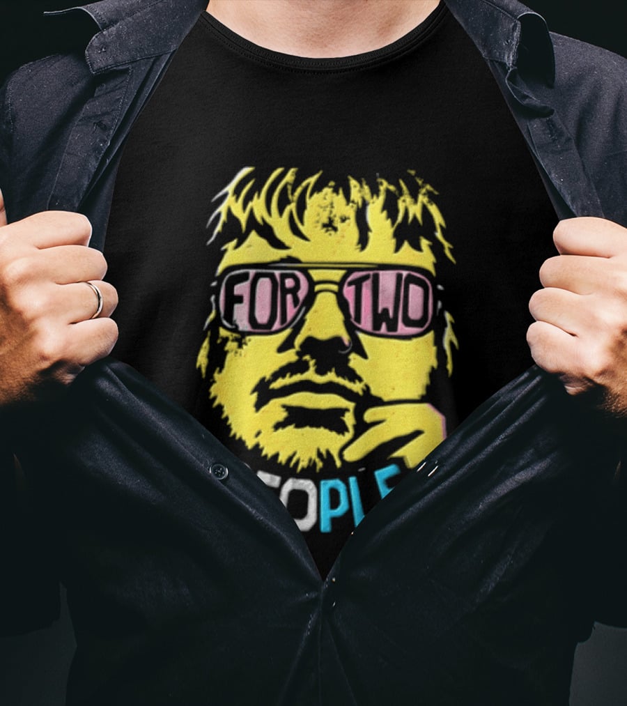 FOR TWO PEOPLE Man Wearing Sunglasses Chin Resting T-Shirt
