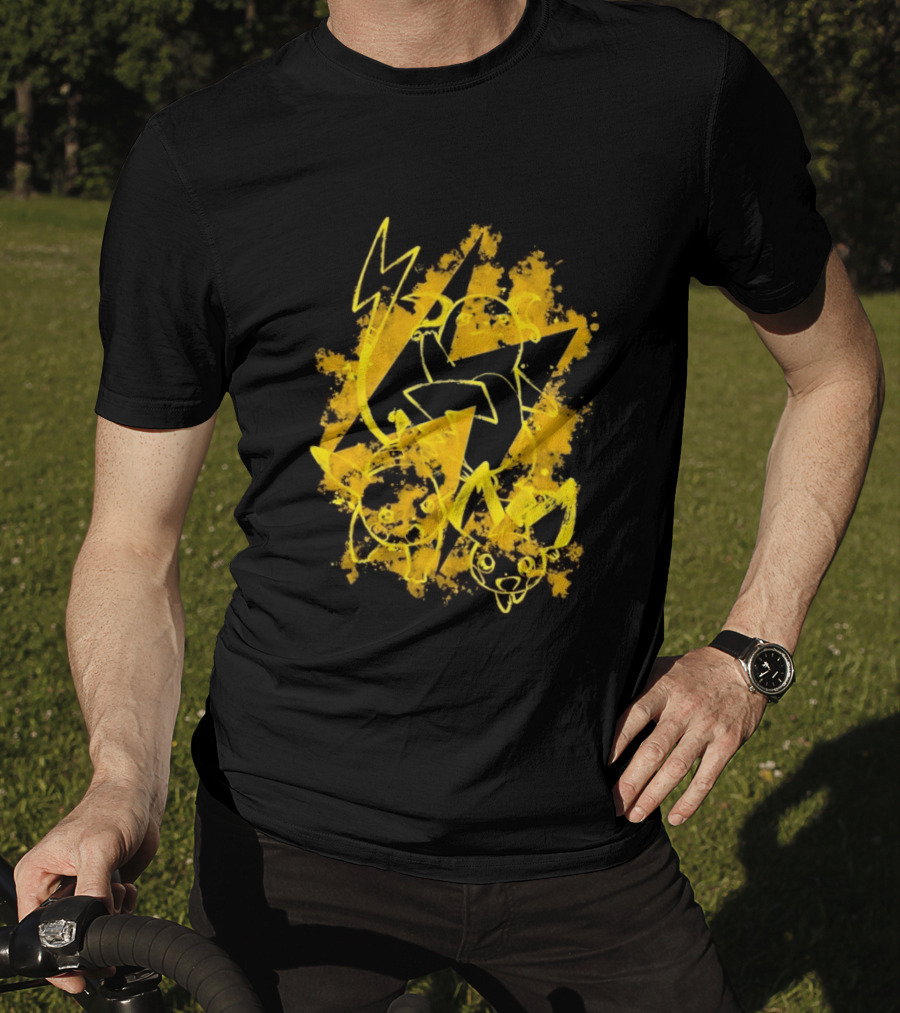 Pikachu Raichu Pichu Electric Evolution Pokemon Splash T-Shirt
