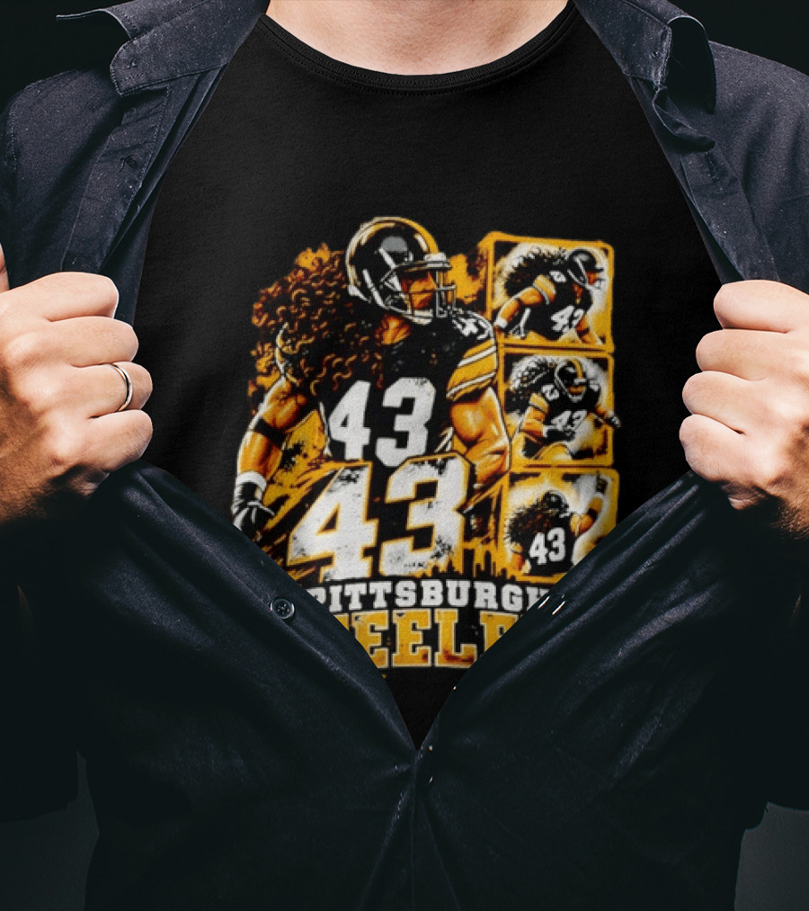 Troy Polamalu 43 Pittsburgh Steelers Football Legend T-Shirt