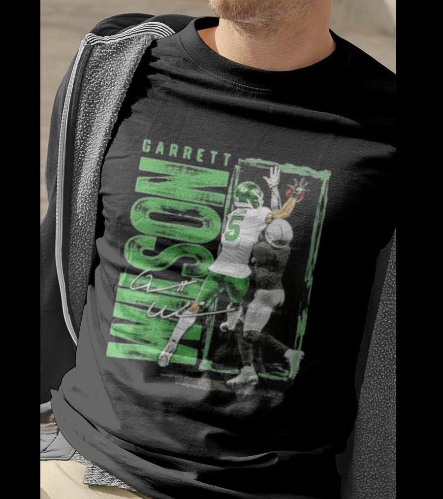 Garrett Wilson New York Jets Football Duo 5 Autograph Wilson Player Image T-Shirt