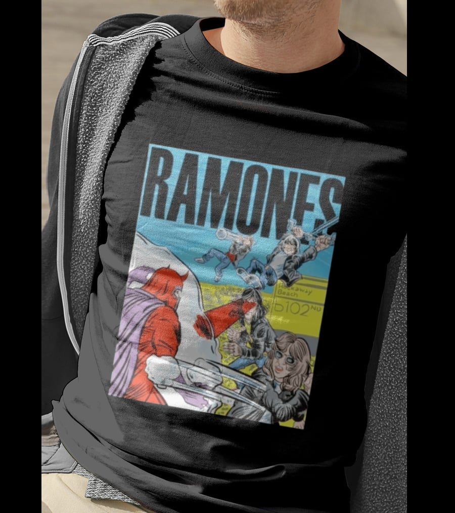 Ramones Rockaway Beach Comic Jack Kirby Style 102nd Street T-Shirt