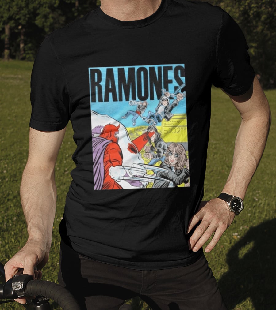 Ramones Rockaway Beach Comic Jack Kirby Style 102nd Street T-Shirt