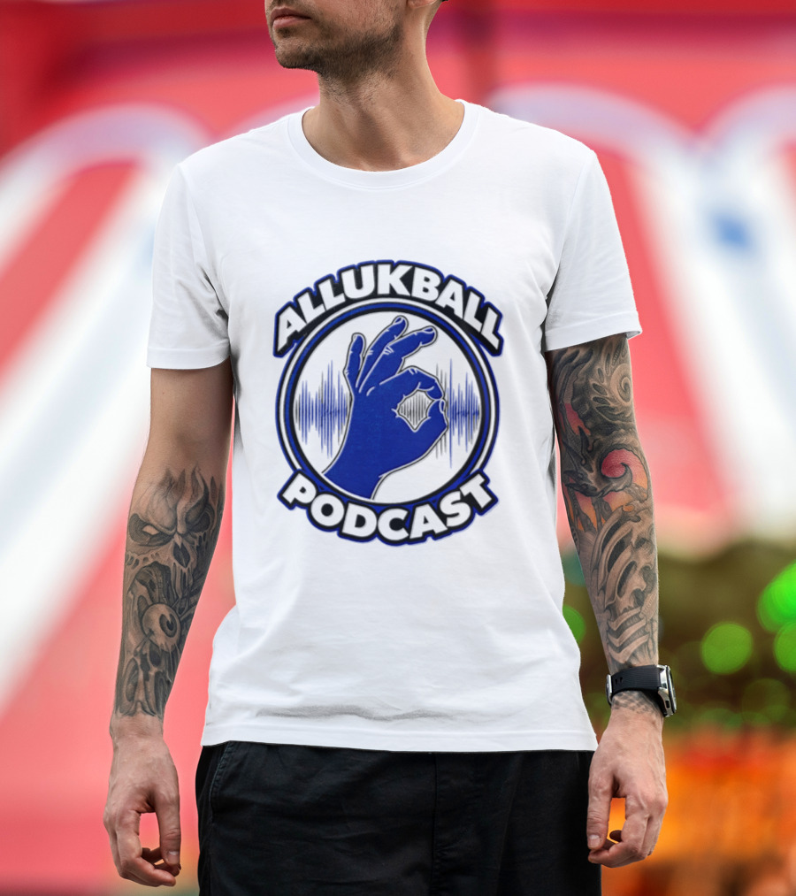 Allukball Podcast Logo Hand Gesture With Sound Waves T-Shirt