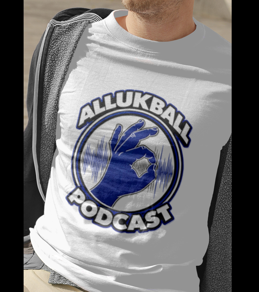Allukball Podcast Logo Hand Gesture With Sound Waves T-Shirt