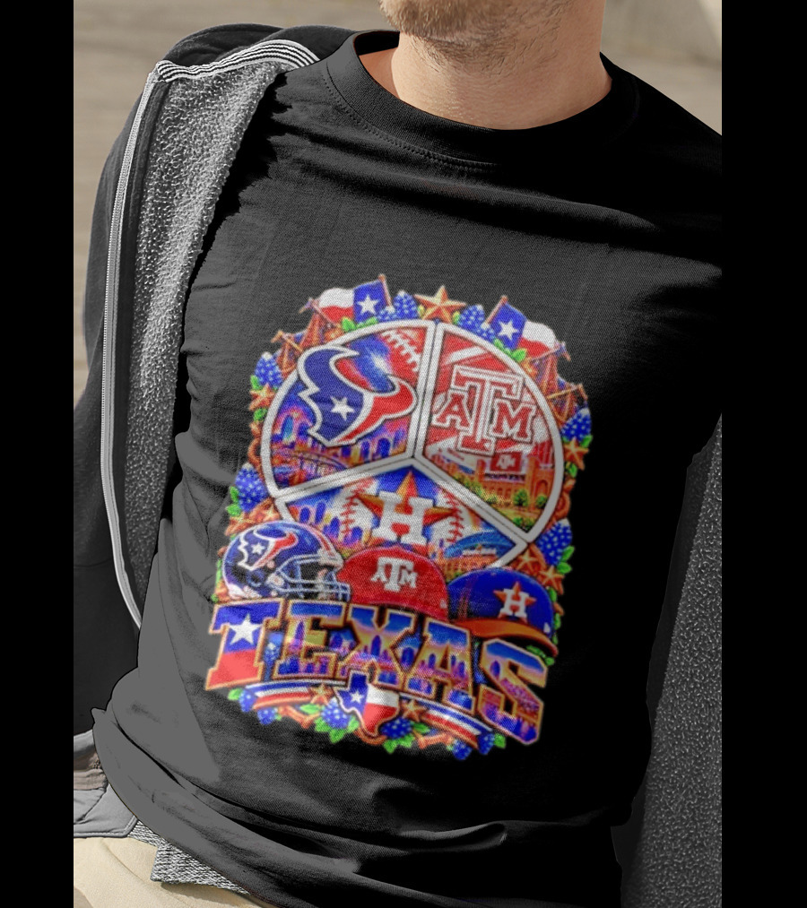 Houston Texans Texas A&M Aggies Houston Astros Texas Sports Team T-Shirt